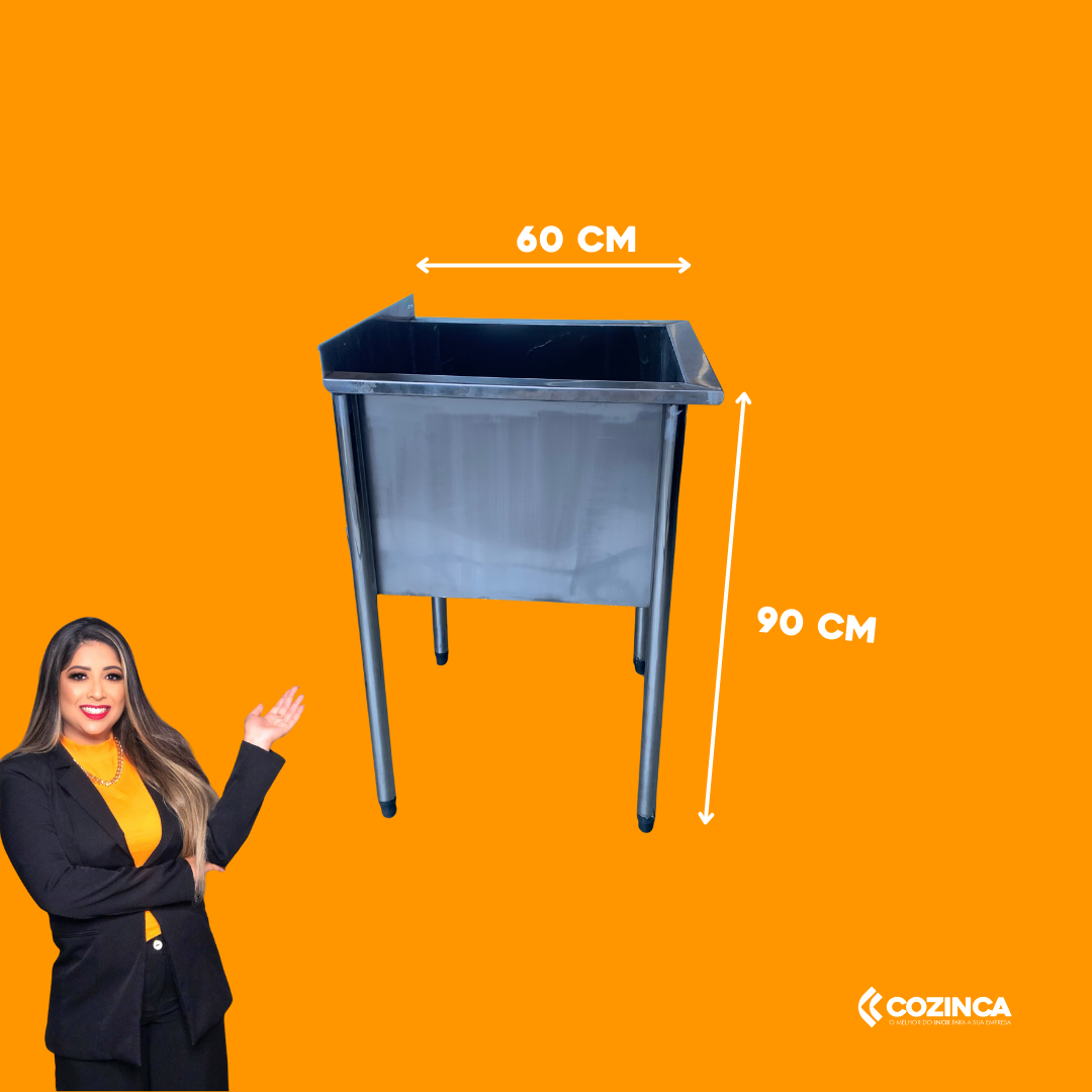 Tanque Inox 80x60cm Cozinha Industrial