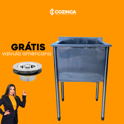 Tanque Inox 80x60cm Cozinha Industrial