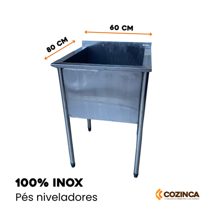 Tanque Inox 80x60cm Cozinha Industrial